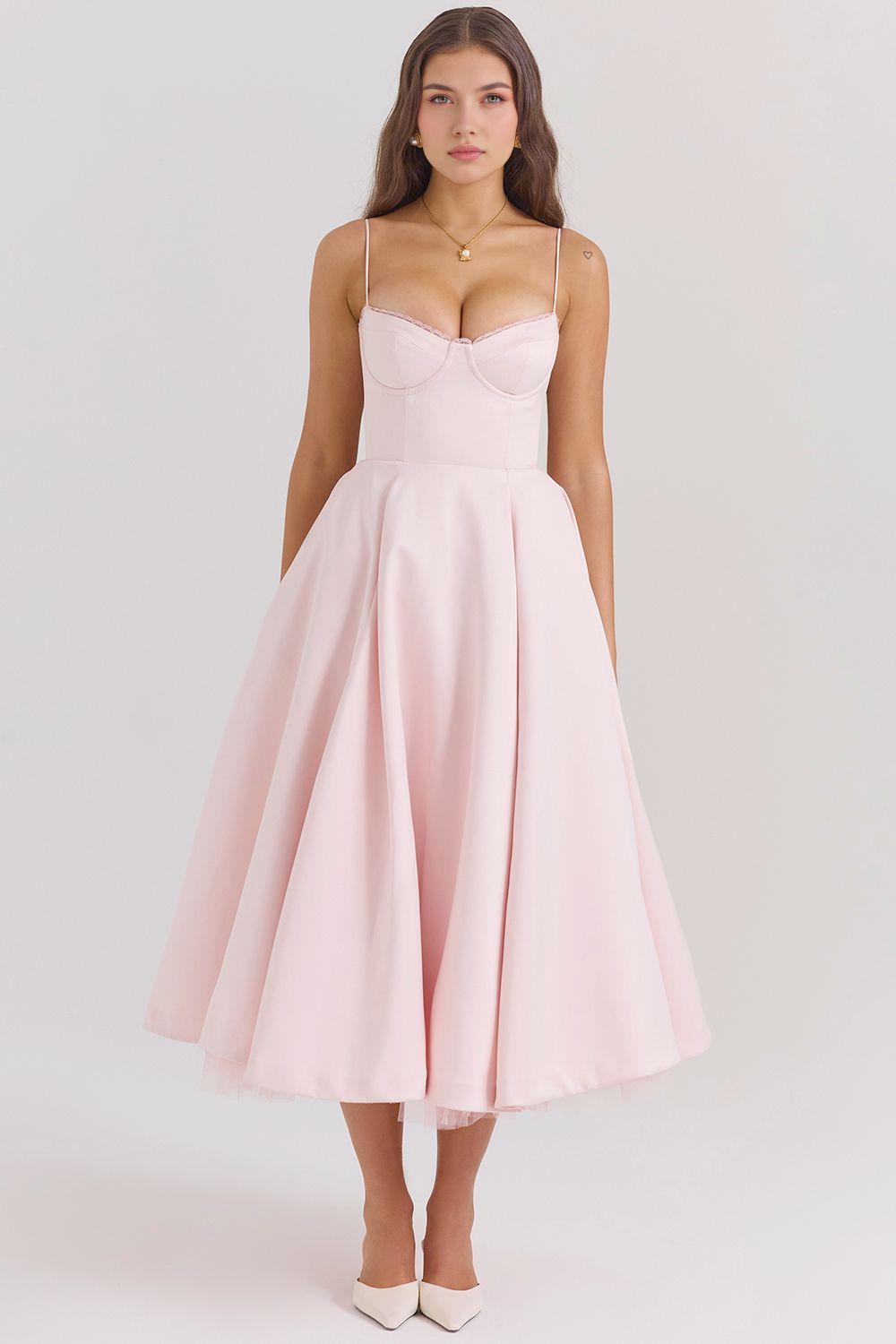 Retro Abendkleid mit Petticoat Retro Abendkleid mit Petticoat Rosa Chic Rosa S