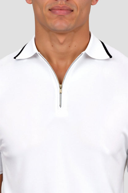 NOBA Knitted Quarter Zip Golf Polo