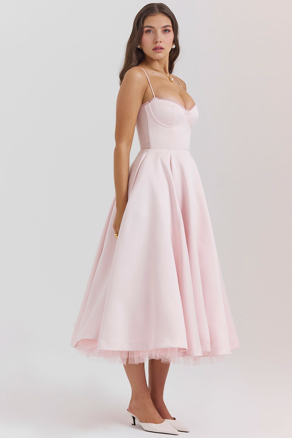 Retro Abendkleid mit Petticoat Retro Abendkleid mit Petticoat Rosa Chic 